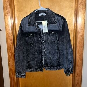 Crazy Train black Jean jacket. Size Medium